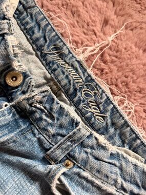 American Eagle Outfitters Light Blue Distressed Wide Leg Jeans - Women